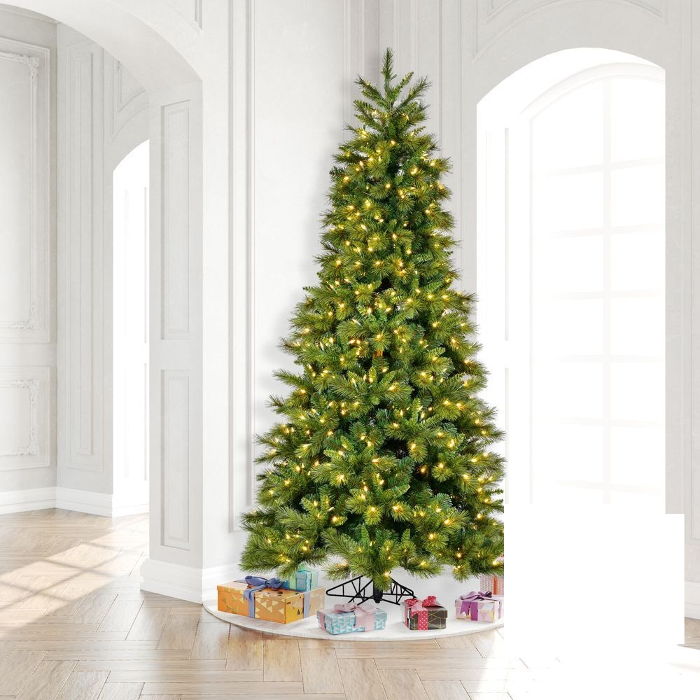 9' x 57"  Brighton Pine Christmas Tree - 900 Warm White LED Lights — view 4