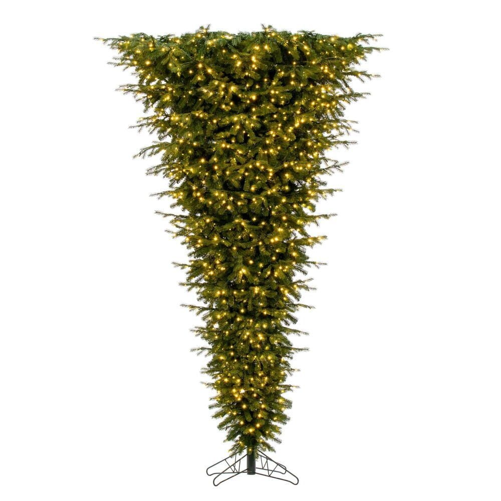 9' x 73" Balsam Pine Upside Down Christmas Tree - 1,400 Warm White LED Lights — view 1