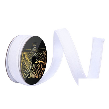 1" Ribbon - Velvet Dupion - 10 Yard Roll - White — view 1