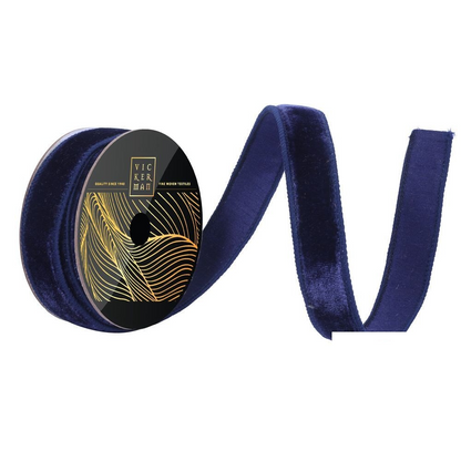 1" Ribbon - Velvet Dupion - 10 Yard Roll - Midnight Blue — view 1