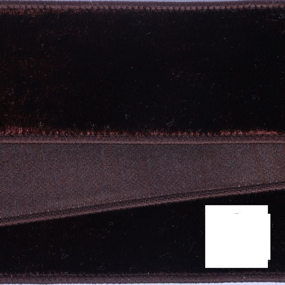 2.5" Ribbon - Velvet Dupion - 5 Yard Roll - Chocolate — view 3