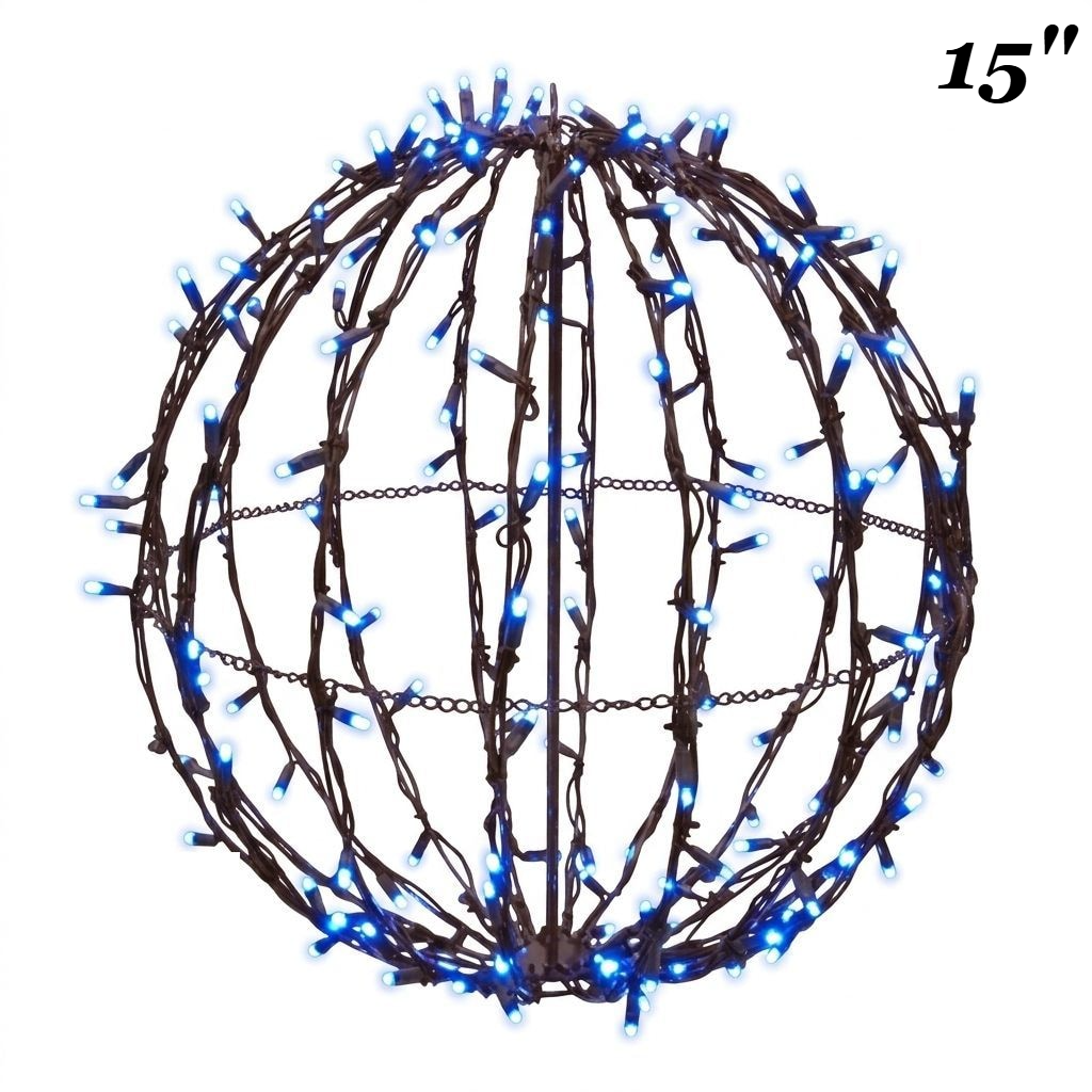 15" Blue Foldable Lighted Sphere — view 1