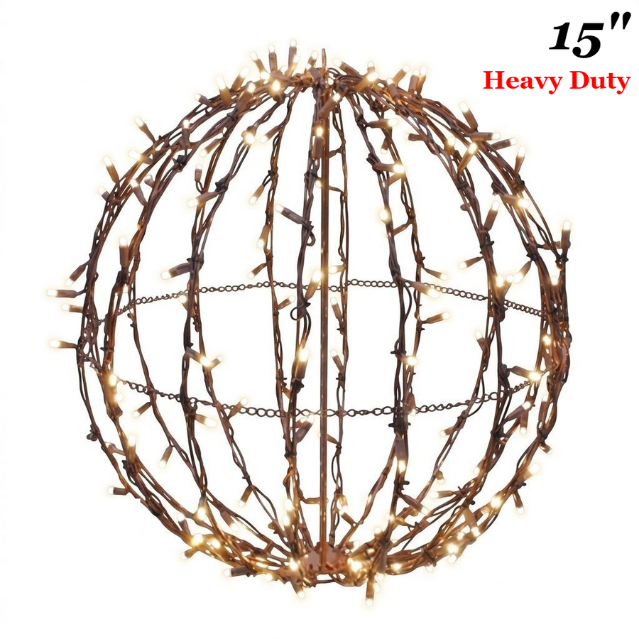 15" Warm White Heavy Duty Foldable Lighted Sphere