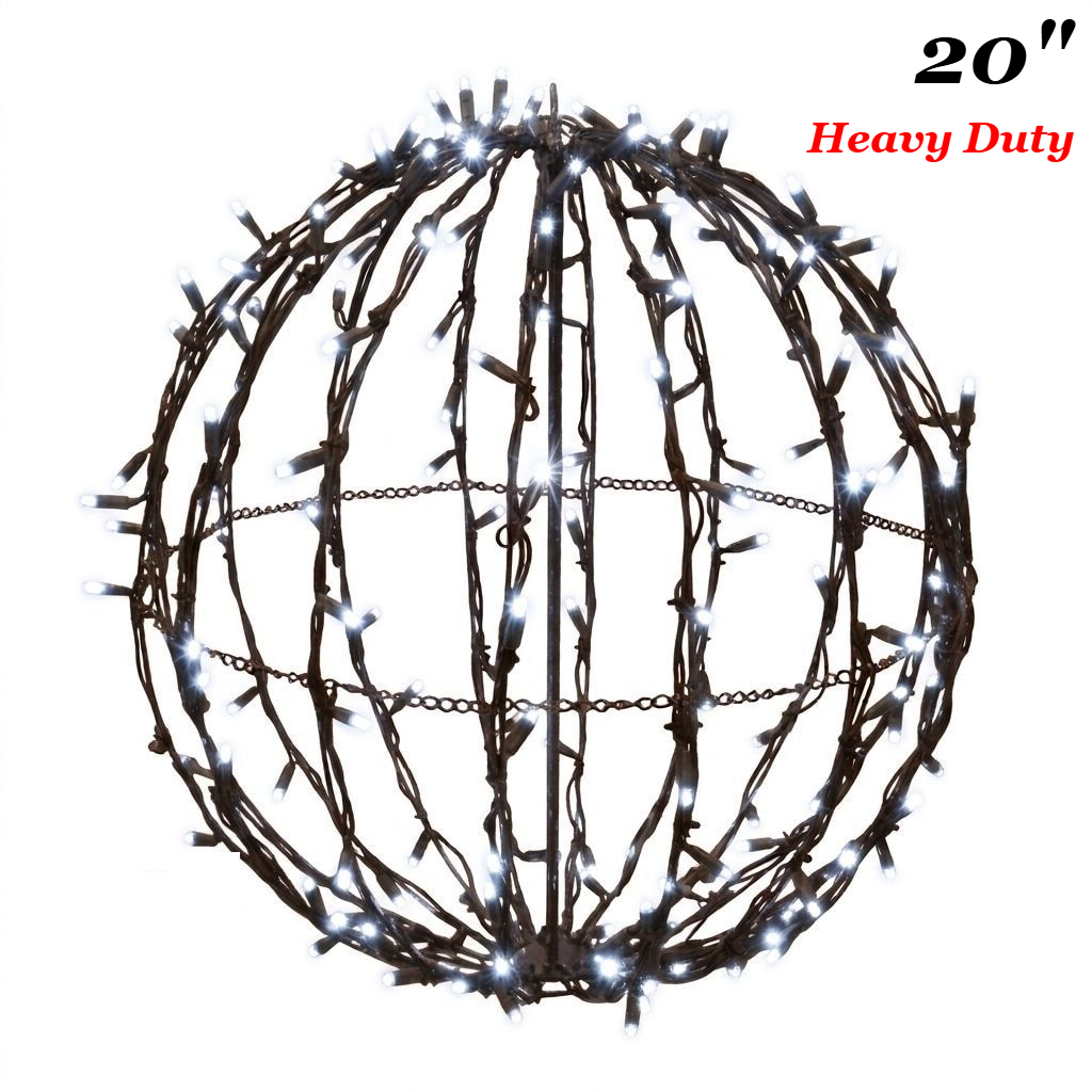 20" Pure White Heavy Duty Foldable Lighted Sphere — view 1