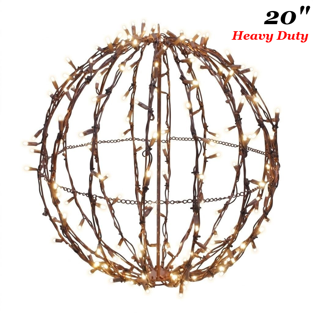 20" Warm White Heavy Duty Foldable Lighted Sphere — view 1