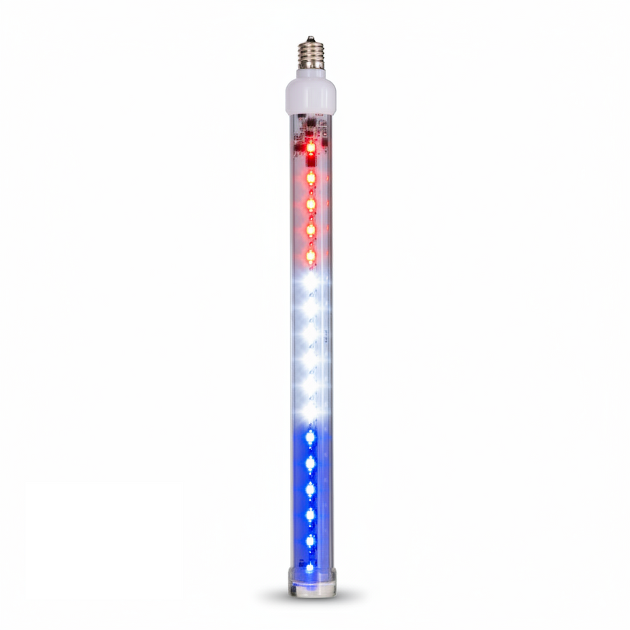 12" Red/Pure White/Blue Snowfall Tube Meteor Lights Red/Pure White/Blue- 12"