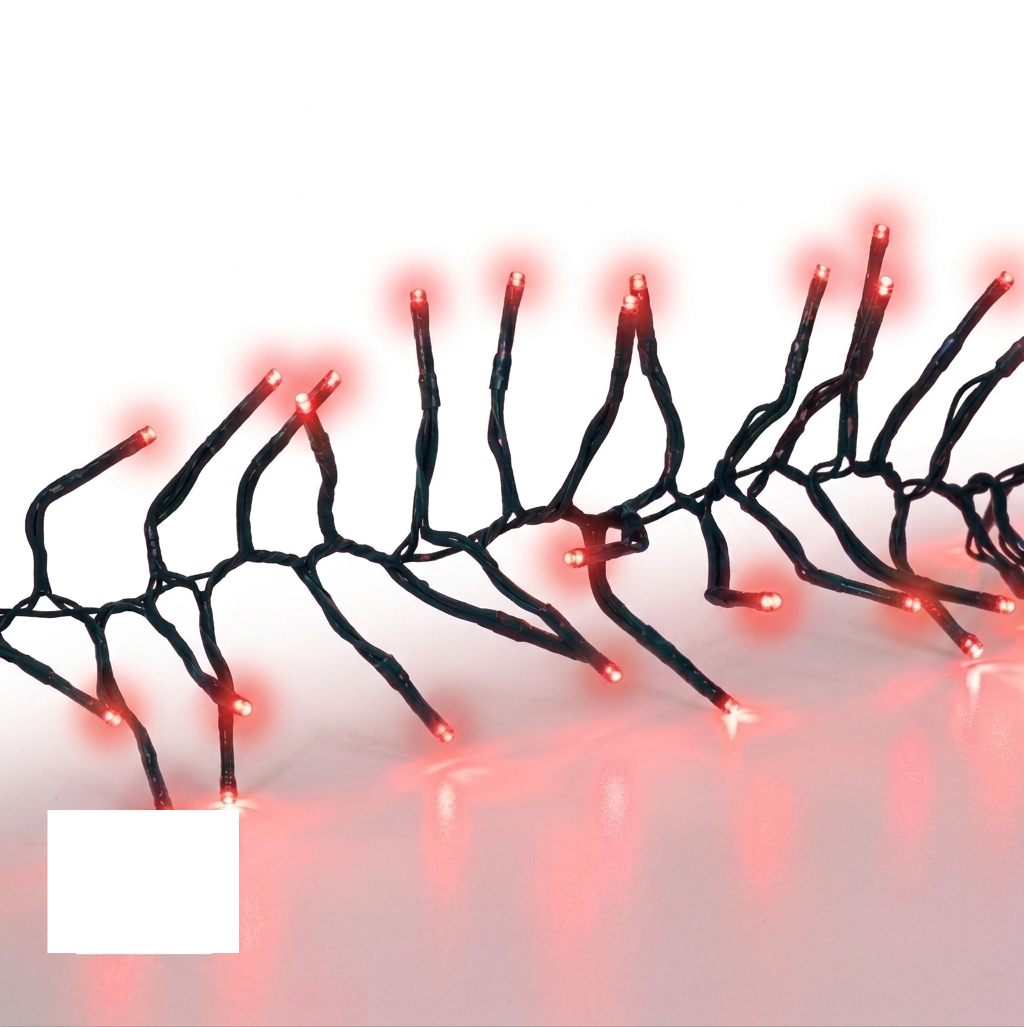 Red 5MM Cluster LED Light Set - 500 Lights - 12.3' - Green Wire — view 1