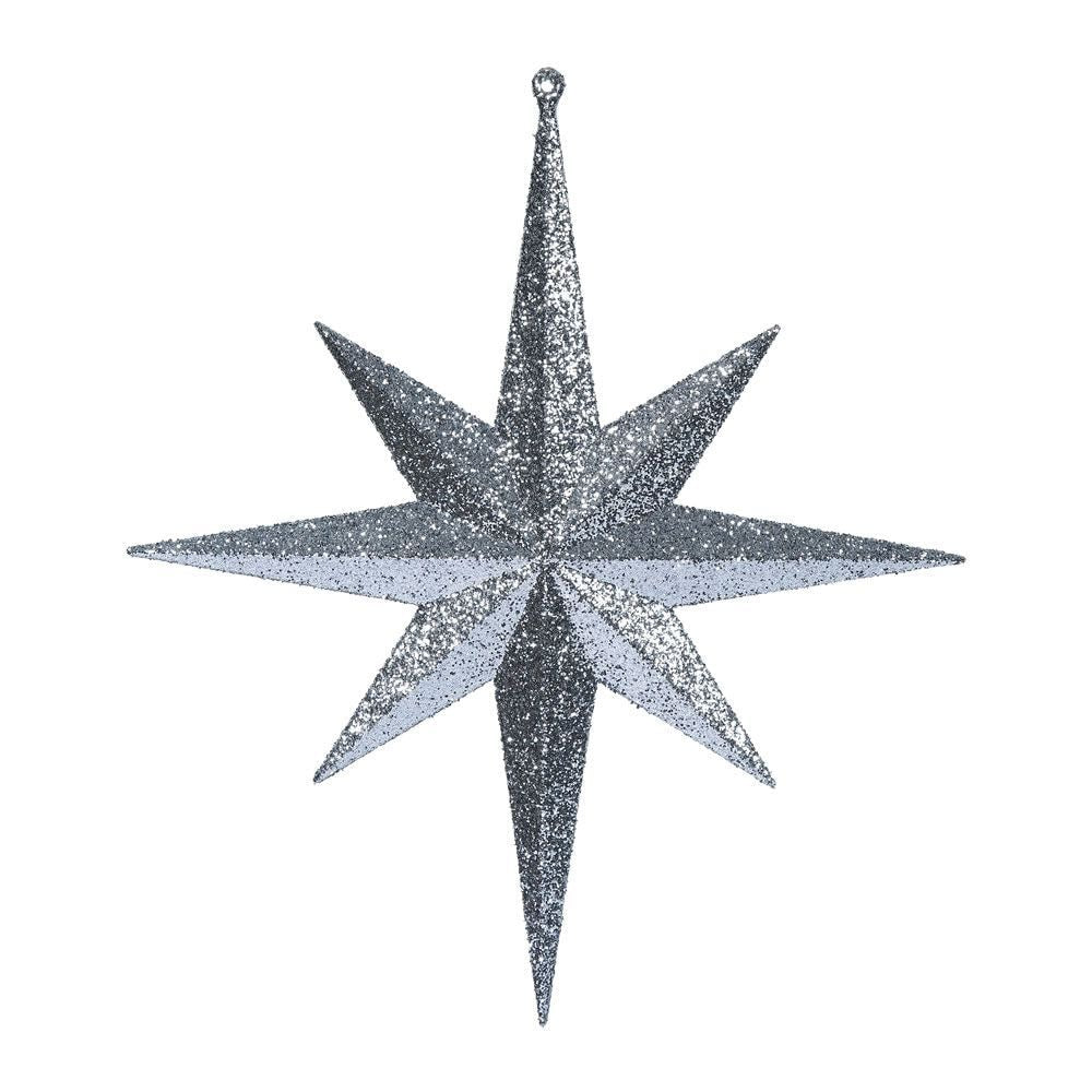 12" Glitter Bethlehem Star Ornament - Pewter - Set of 2 — view 1