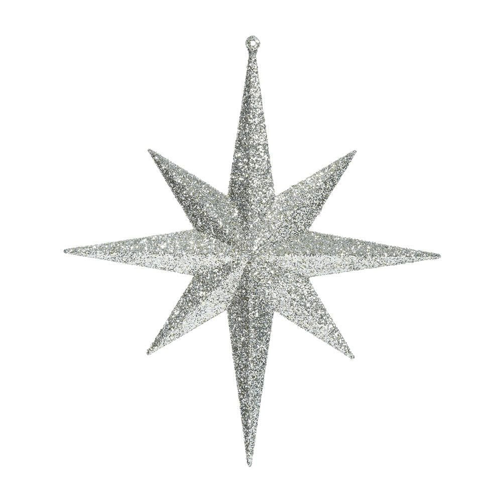 12" Glitter Bethlehem Star Ornament - Champagne - Set of 2 — view 1