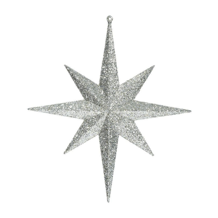 12" Glitter Bethlehem Star Ornament - Champagne - Set of 2 Champagne