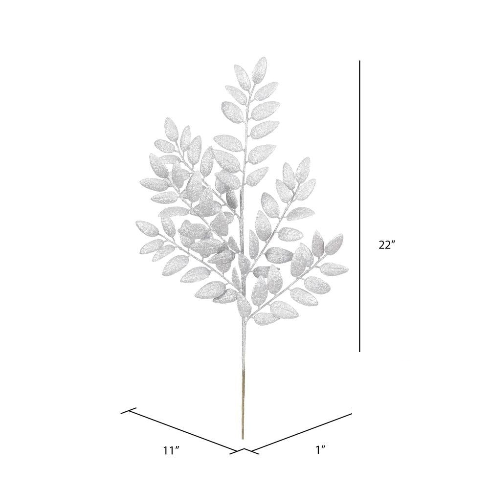 Glitter Honey Locust Spray - Set of 6 - Silver — view 3