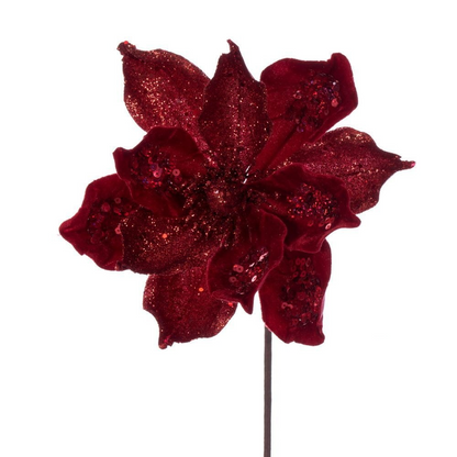 15" Deluxe Magnolia 10" Flower - Set of 6 - Red — view 1