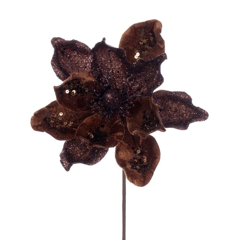 15" Deluxe Magnolia 10" Flower - Set of 6 - Mocha — view 1