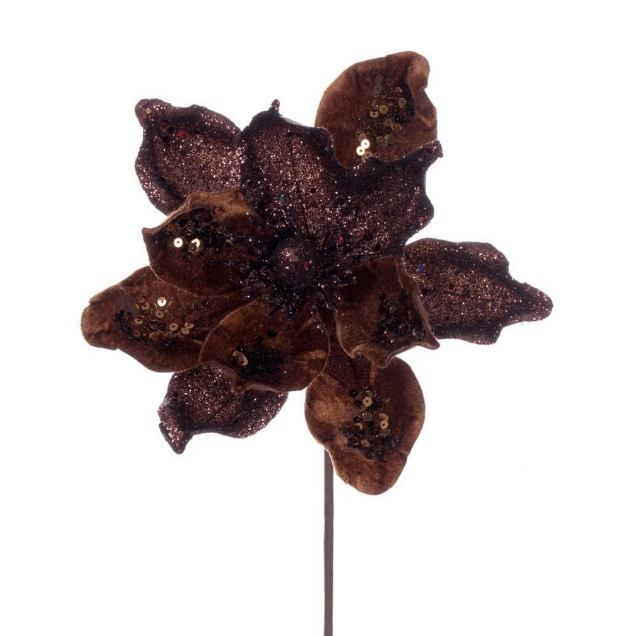 15" Deluxe Magnolia 10" Flower - Set of 6 - Mocha Mocha – Bag of 6