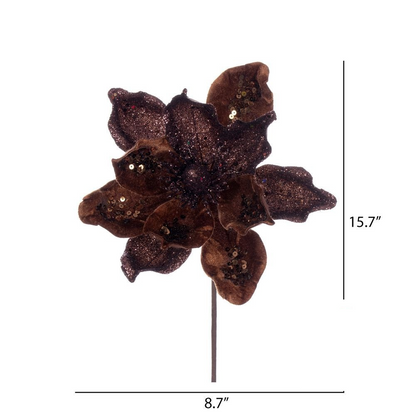 15" Deluxe Magnolia 10" Flower - Set of 6 - Mocha — view 2
