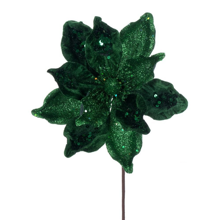 15" Deluxe Magnolia 10" Flower - Set of 6 - Midnight Green Midnight Green – Bag of 6