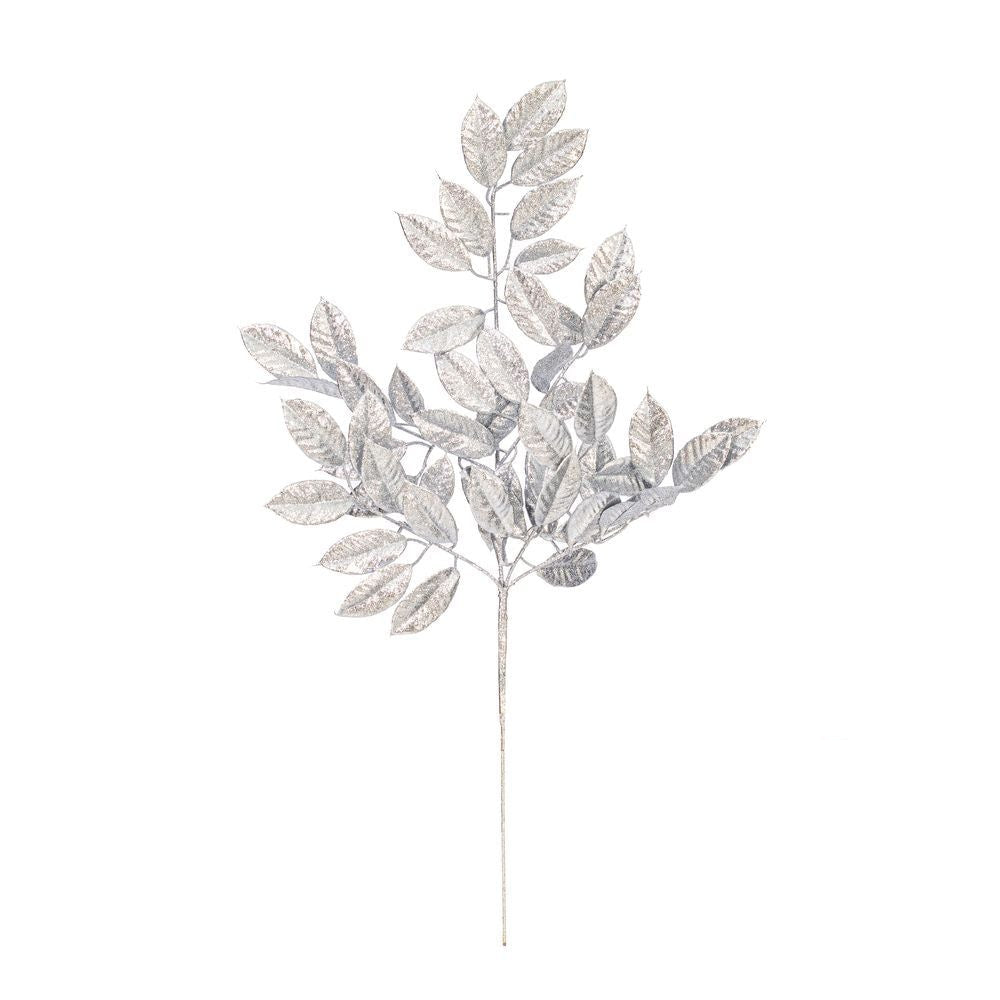 31" Gardenia Glitter Spray - Set of 2 - Silver — view 1