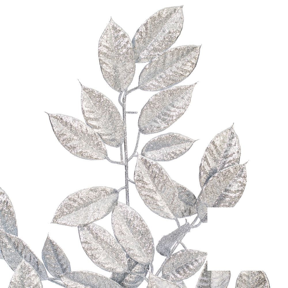 31" Gardenia Glitter Spray - Set of 2 - Silver — view 2