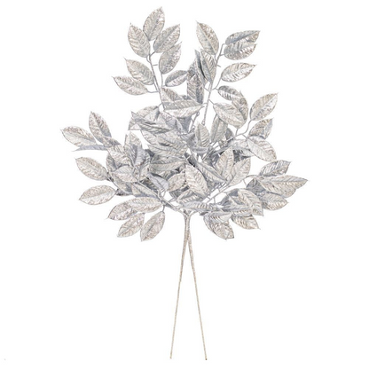 31" Gardenia Glitter Spray - Set of 2 - Silver — view 3