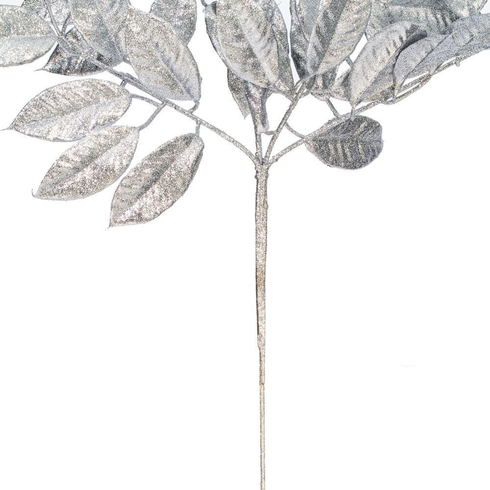 31" Gardenia Glitter Spray - Set of 2 - Silver — view 4