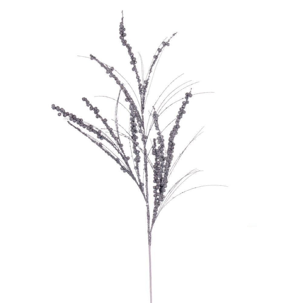 36" Berry Twig Glitter Spray - Set of 6 - Silver — view 1