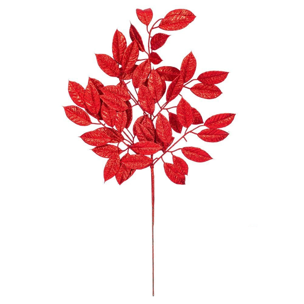 31" Gardenia Glitter Spray - Set of 2 - Red — view 1