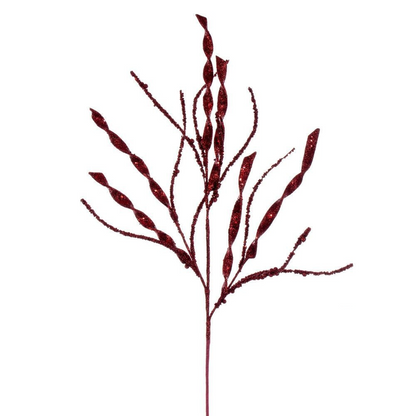 34" Wavy/Spiral Glitter Spray - Set of 6 - Burgundy — view 3