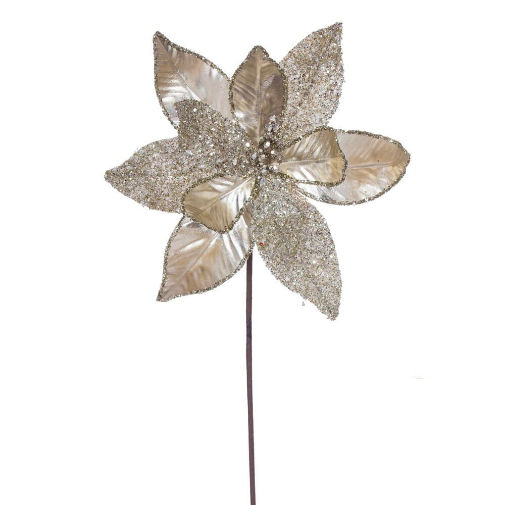 21.5" Poinsettia 11" Flower - Set of 6 - Champagne — view 1