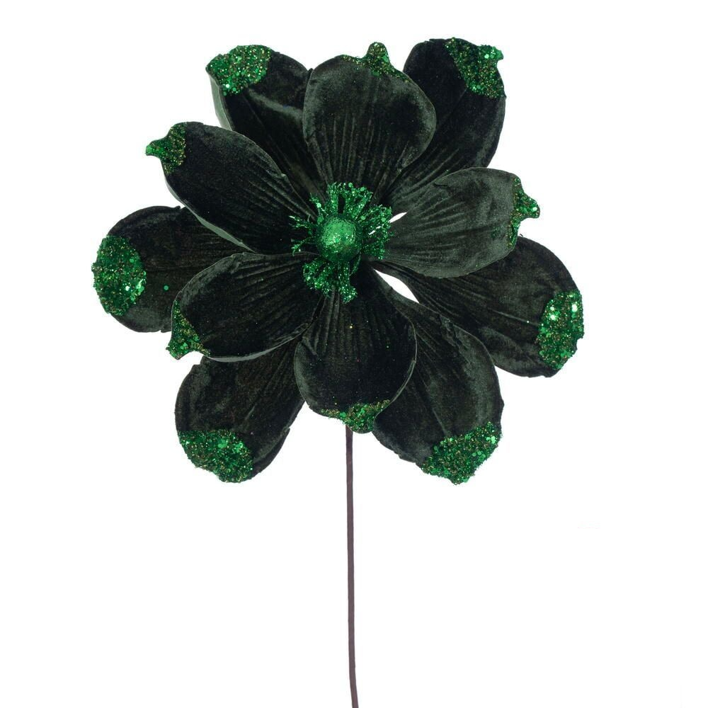 21.5" Velvet Magnolia 13" Flower - Set of 4 - Green — view 1