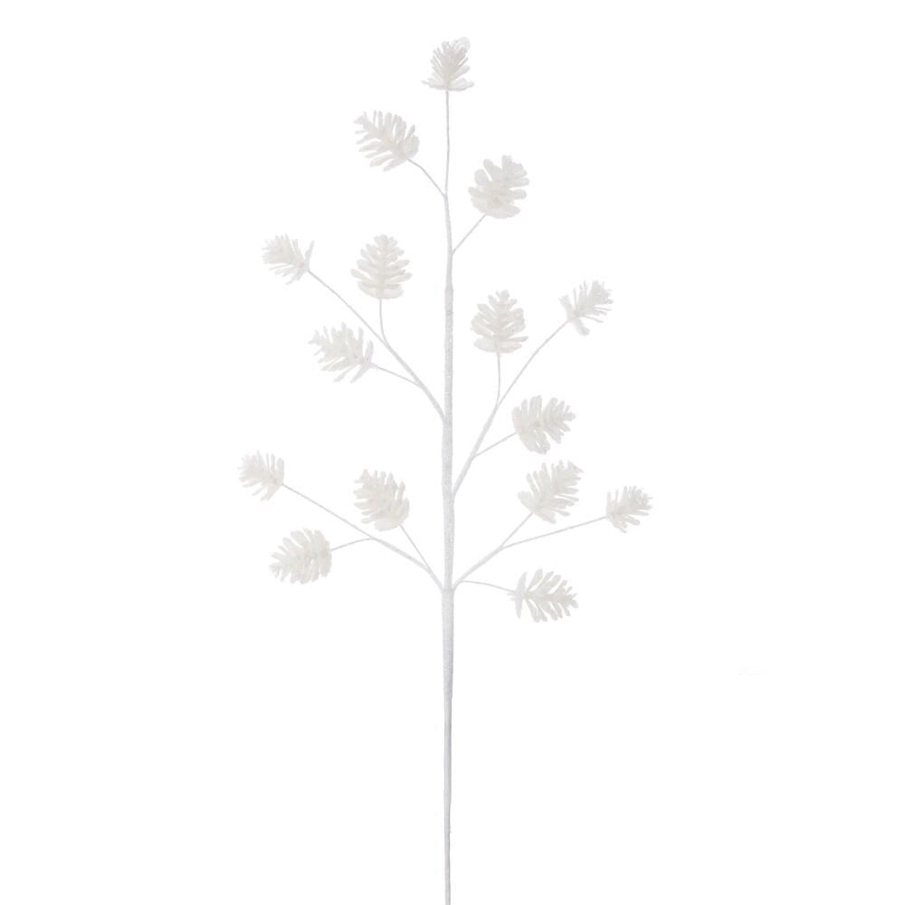 24" Pinecone Glitter Spray - Set of 6 - White — view 1