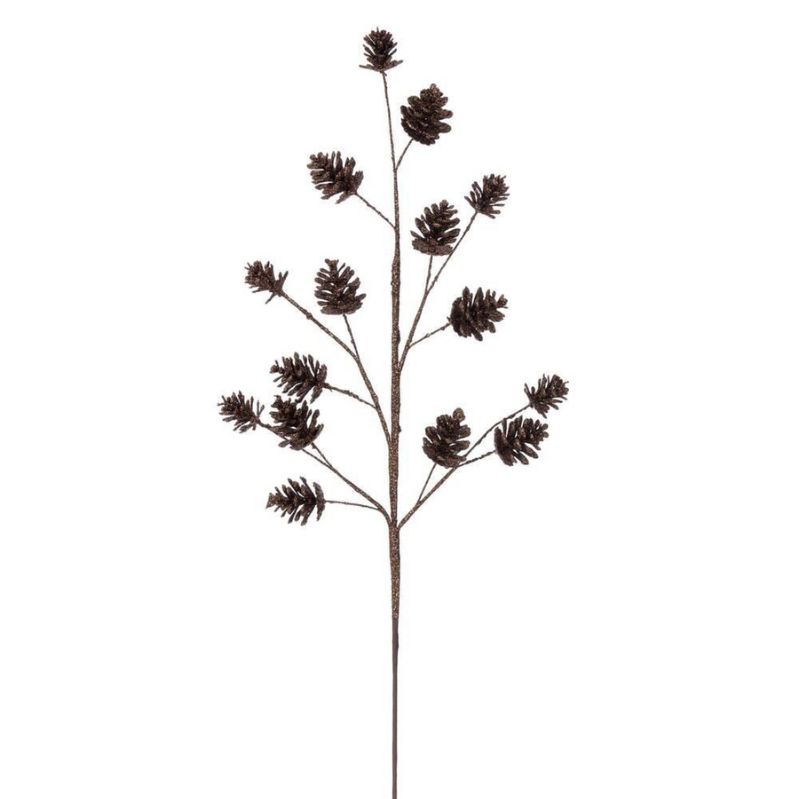 24" Pinecone Glitter Spray - Set of 6 - Mocha Mocha – Bag of 6