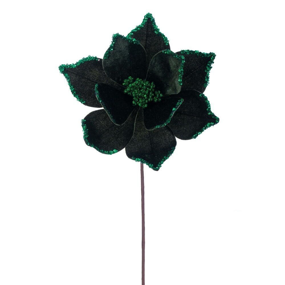 21.5" Poinsettia 10" Flower - Set of 6 - Green — view 1
