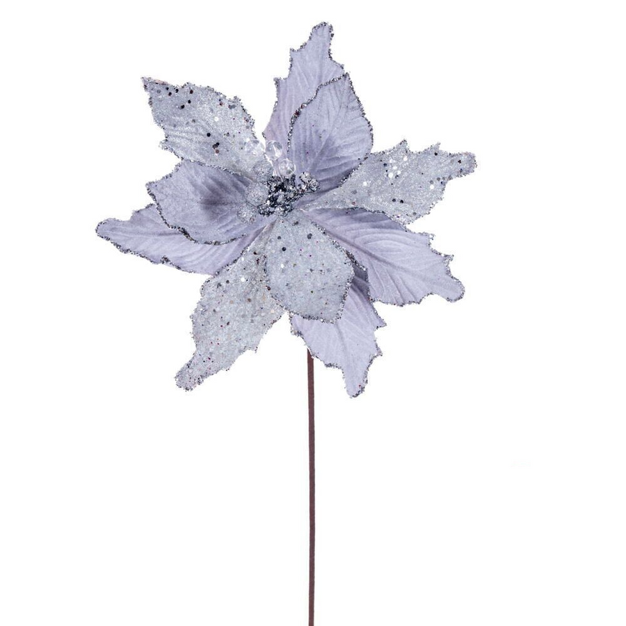 20" Velvet Sugar 11.5" Flower - Set of 3 - Silver Silver – Bag of 3