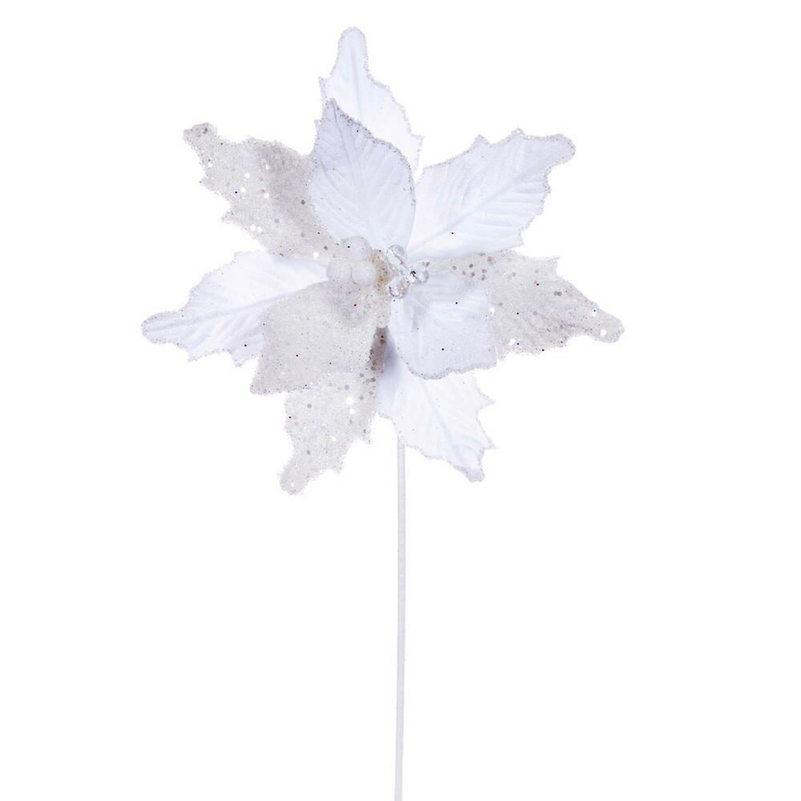20" Velvet Sugar 11.5" Flower - Set of 3 - White White – Bag of 3