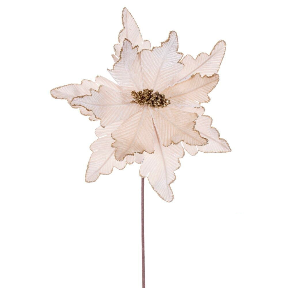 20" Deluxe Velvet 13" Flower - Set of 3 - Champagne — view 1