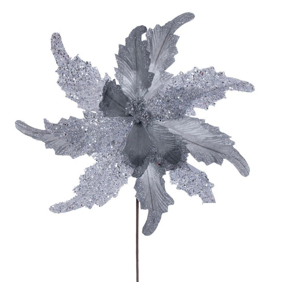 20" Grand Velvet 110" Flower - Set of 2 - Silver Silver – Bag of 2