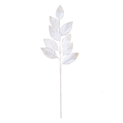 32" Velvet Pearl Leaf Spray - Set of 2 - White — view 1