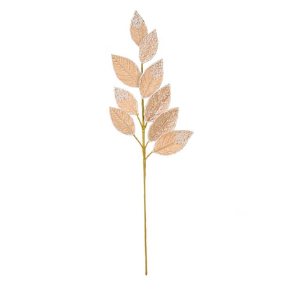 32" Velvet Pearl Leaf Spray - Set of 2 - Champagne — view 1