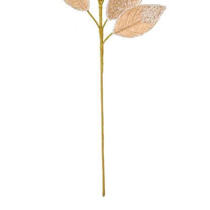 32" Velvet Pearl Leaf Spray - Set of 2 - Champagne — view 4