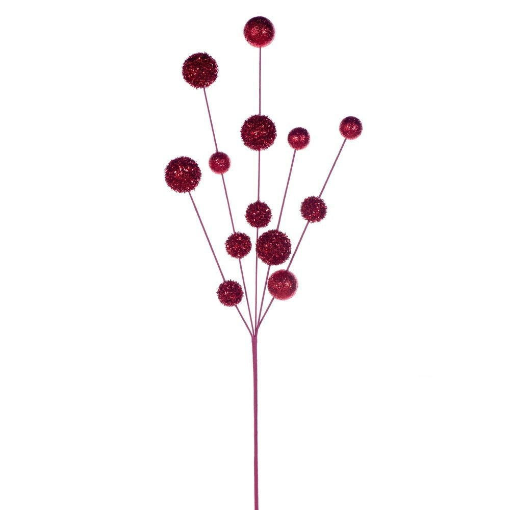 28" Glitter Ball Spray - Set of 2 - Red — view 1