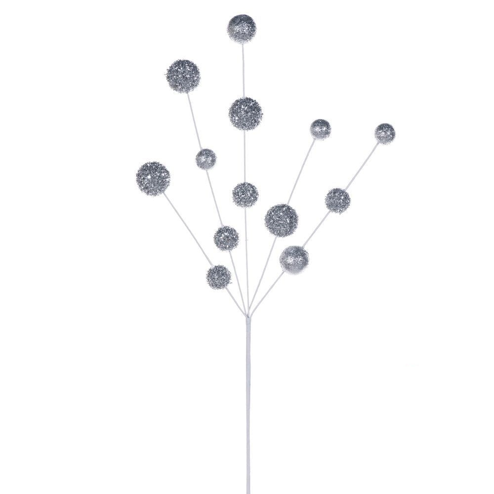 28" Glitter Ball Spray - Set of 2 - Silver — view 1