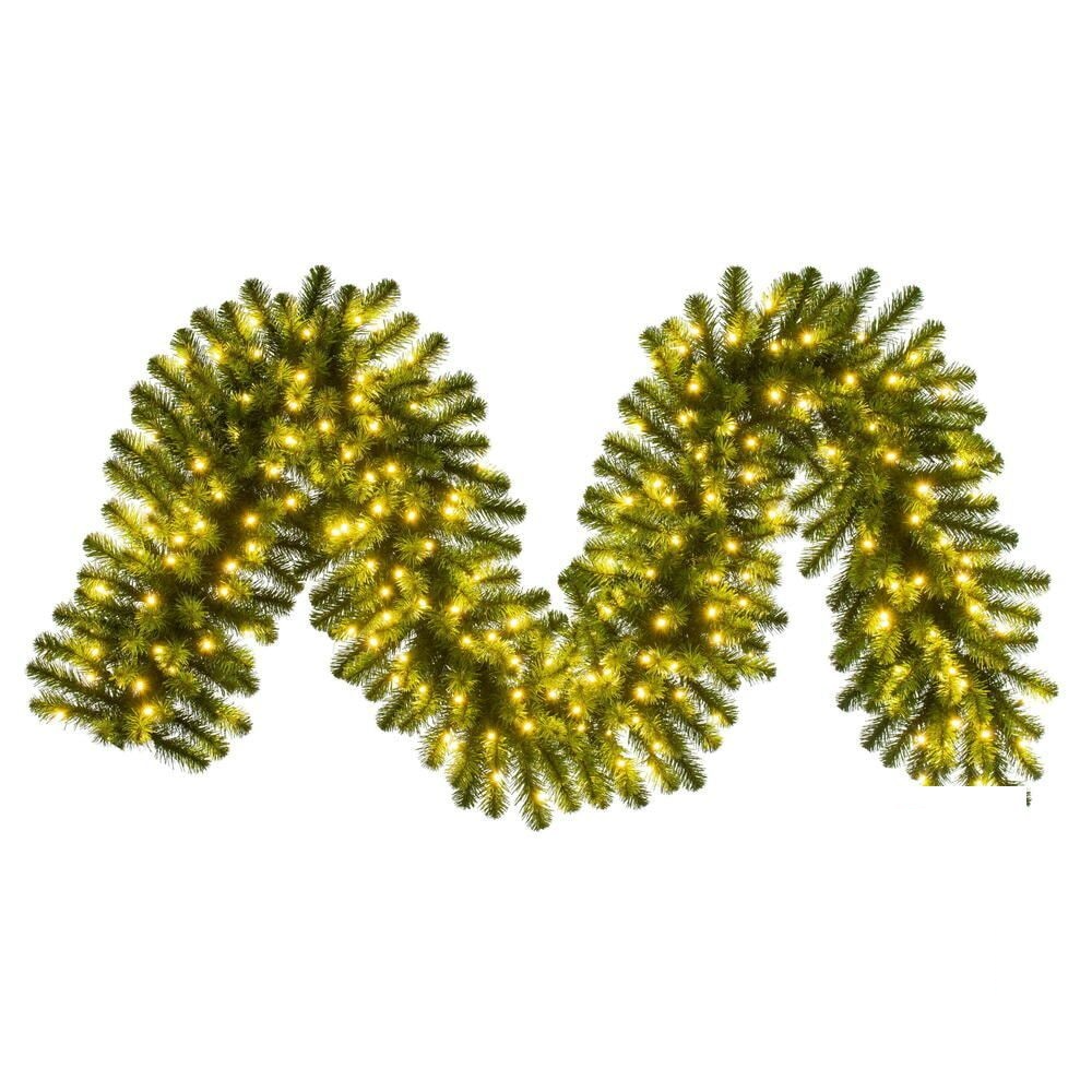 9' x 18" Warm White Dense Forest Pine Garland — view 1