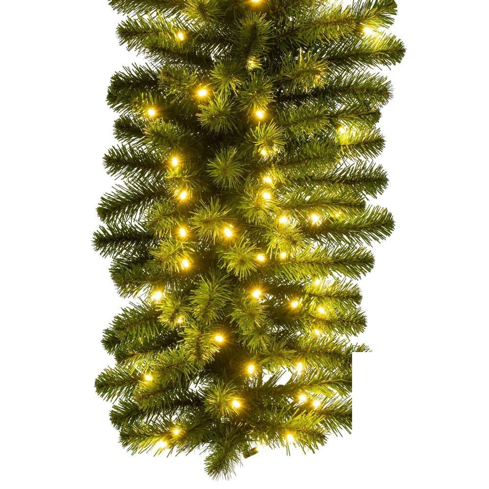 9' x 18" Warm White Dense Forest Pine Garland — view 2