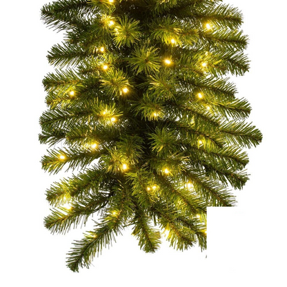 9' x 20" Warm White Dense Forest Pine Garland — view 2