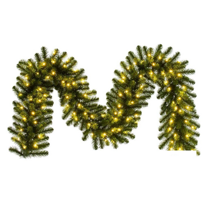 9' x 14" Warm White Dense Forest Pine Garland — view 1