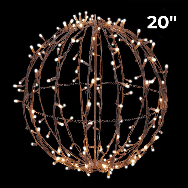 20" Foldable Brown Sphere - Warm White