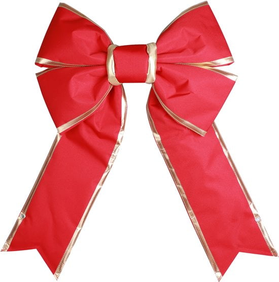 30" Red Canvas Bow with Gold Trim