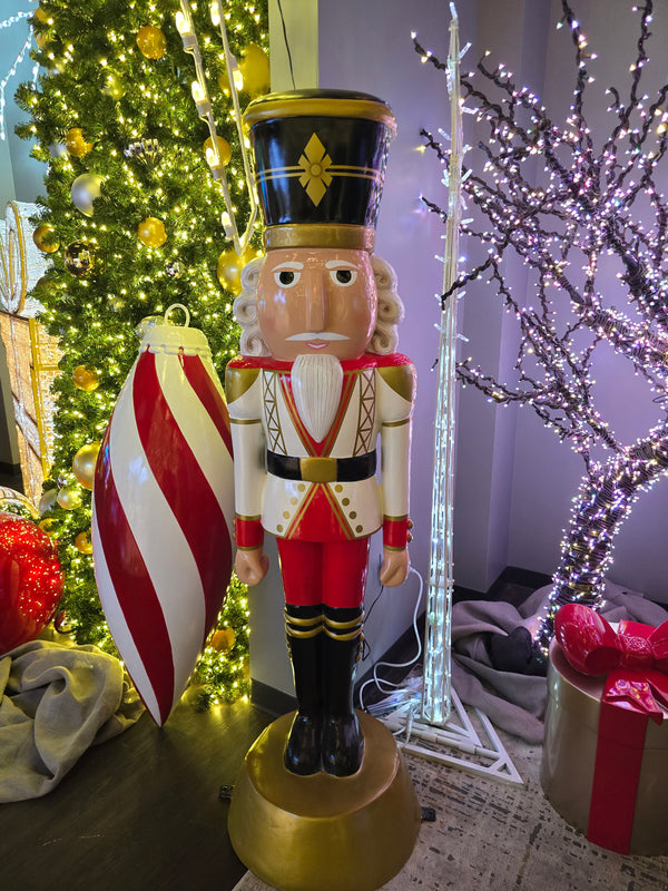 6' American Christmas Nutcracker - White & Red