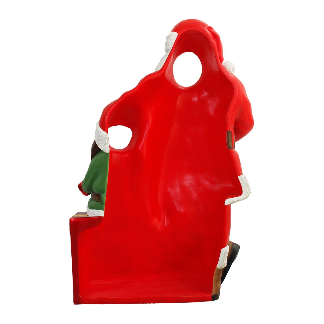 75" Santa with Elf Photo Op Resin Display — view 2