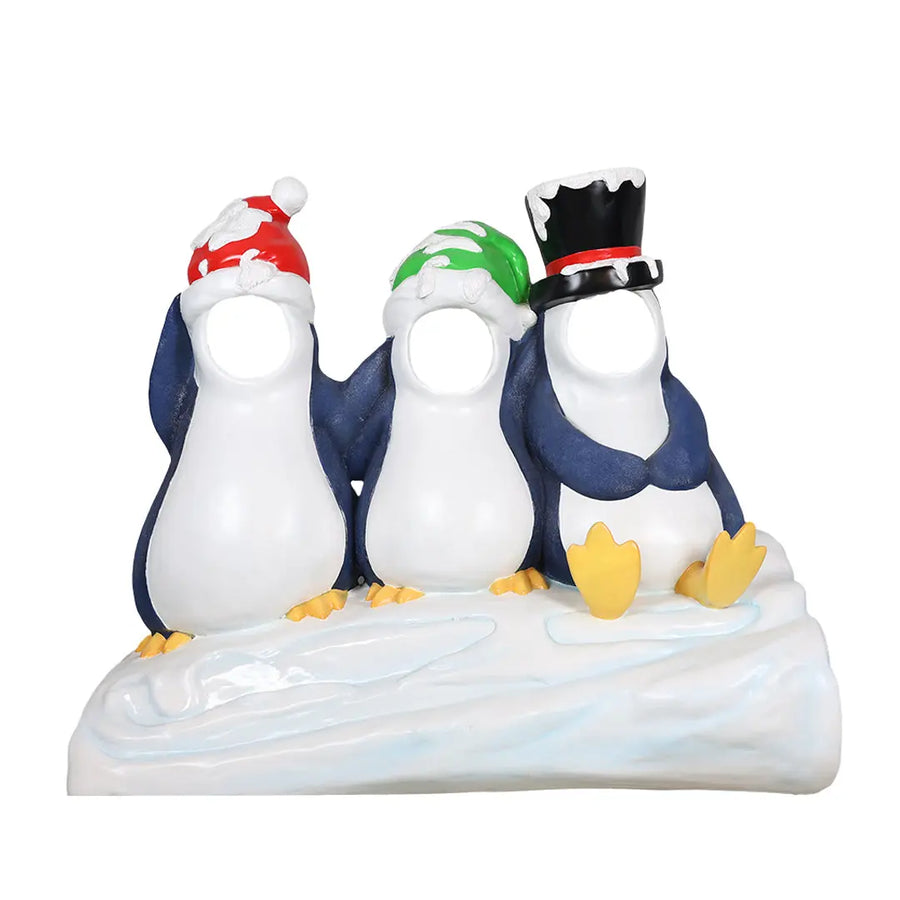 Penguins on Ice Photo Op Resin Display